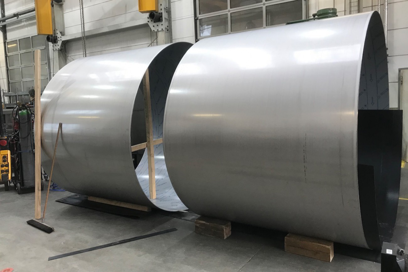 Eindampfanlage Verdampfer – Einzelne Zargenschüsse vor dem Zusammenbau