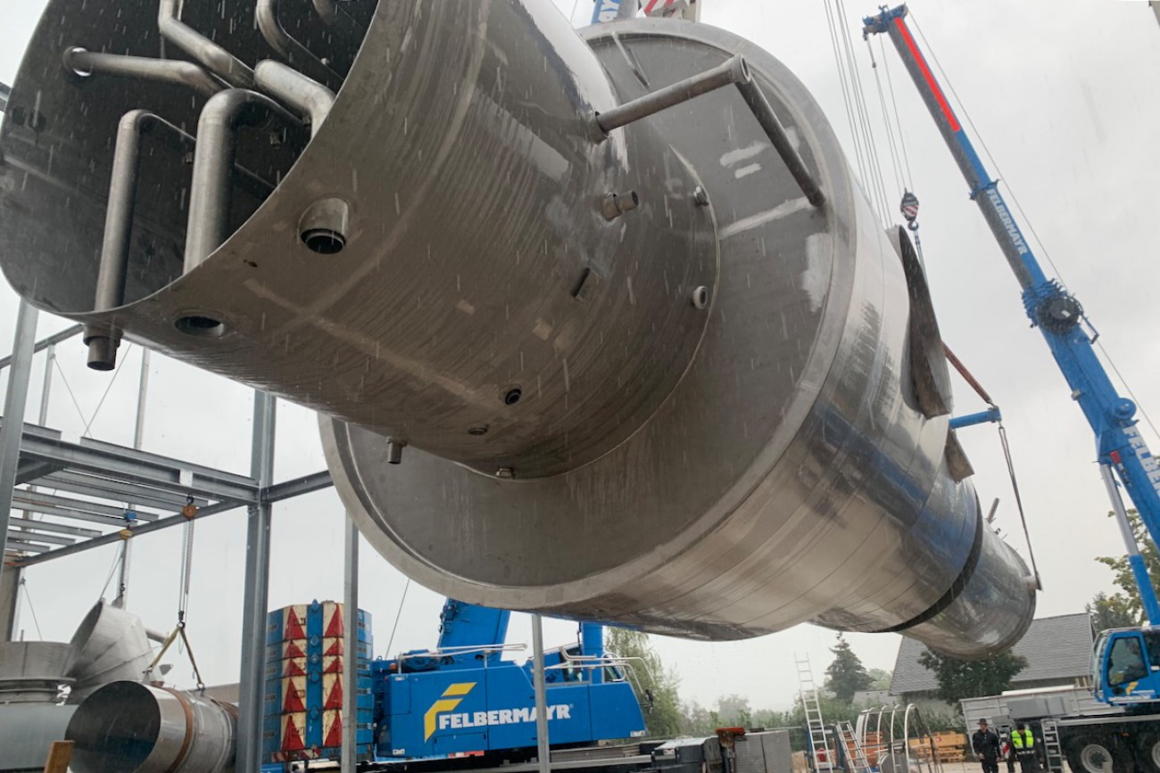 Evaporation plant installation – Heavy rain at the construction site